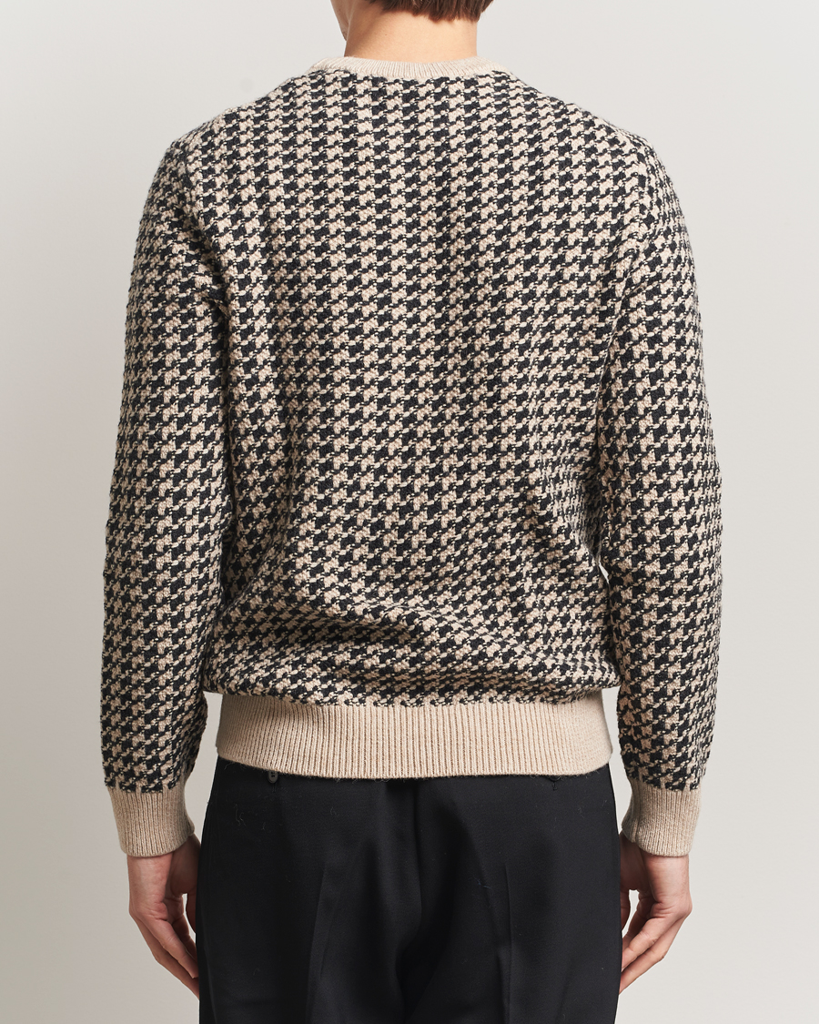 Herre | Gensere | Gant | Two Tone Textured Knitted Crew Neck Charcoal