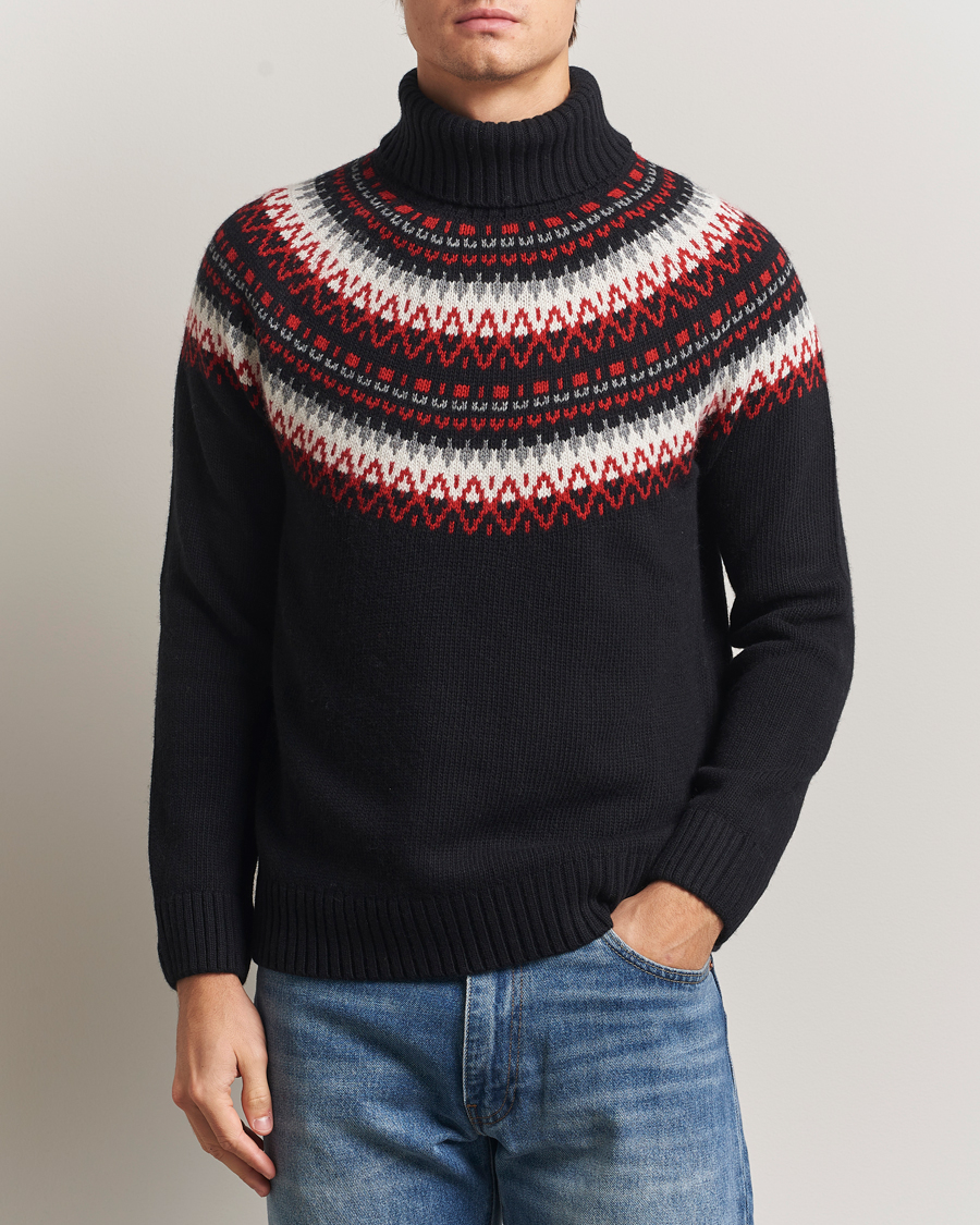 Herre | Gensere | Gant | Fairisle Knitted Turtleneck Black