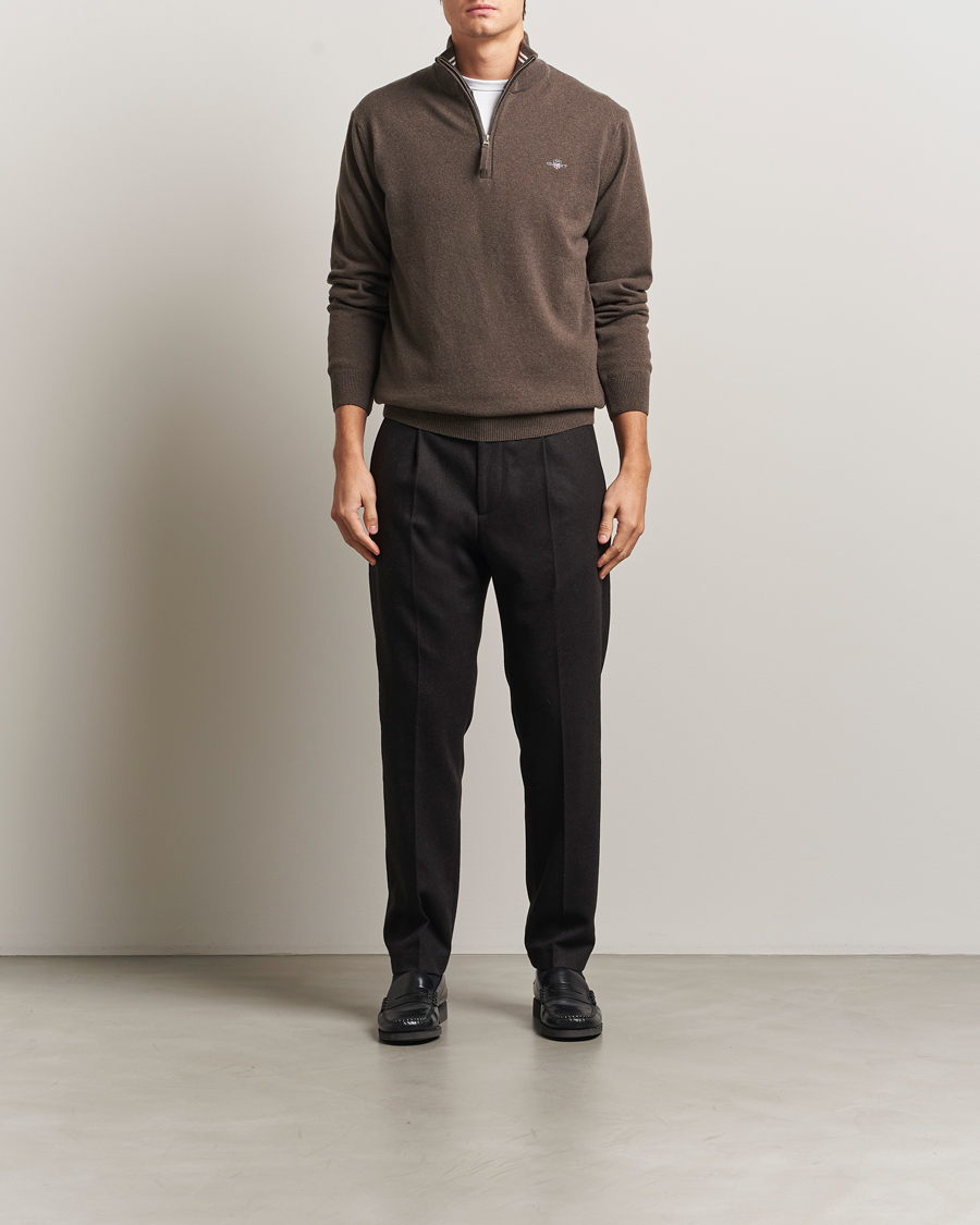 Herre | Gensere | GANT | Superfine Lambswool Half Zip Seawood Melange