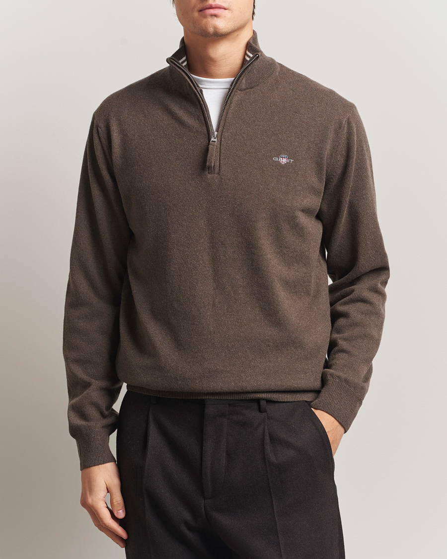 Herre | Gensere | GANT | Superfine Lambswool Half Zip Seawood Melange
