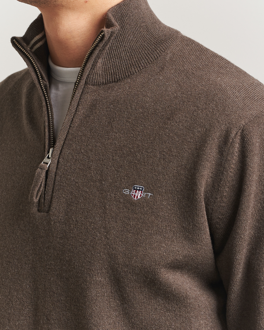 Herre | Gensere | GANT | Superfine Lambswool Half Zip Seawood Melange