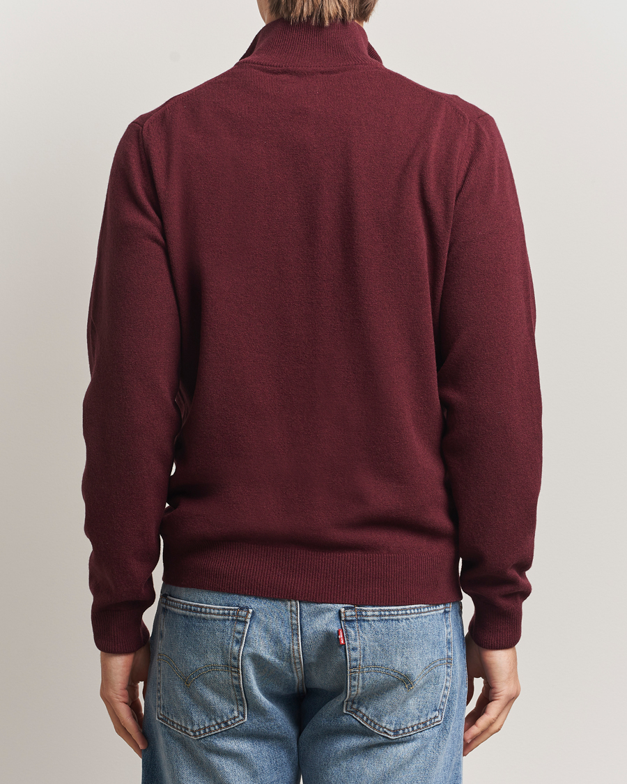 Herre | Gensere | GANT | Superfine Lambswool Half Zip Bordeaux Melange