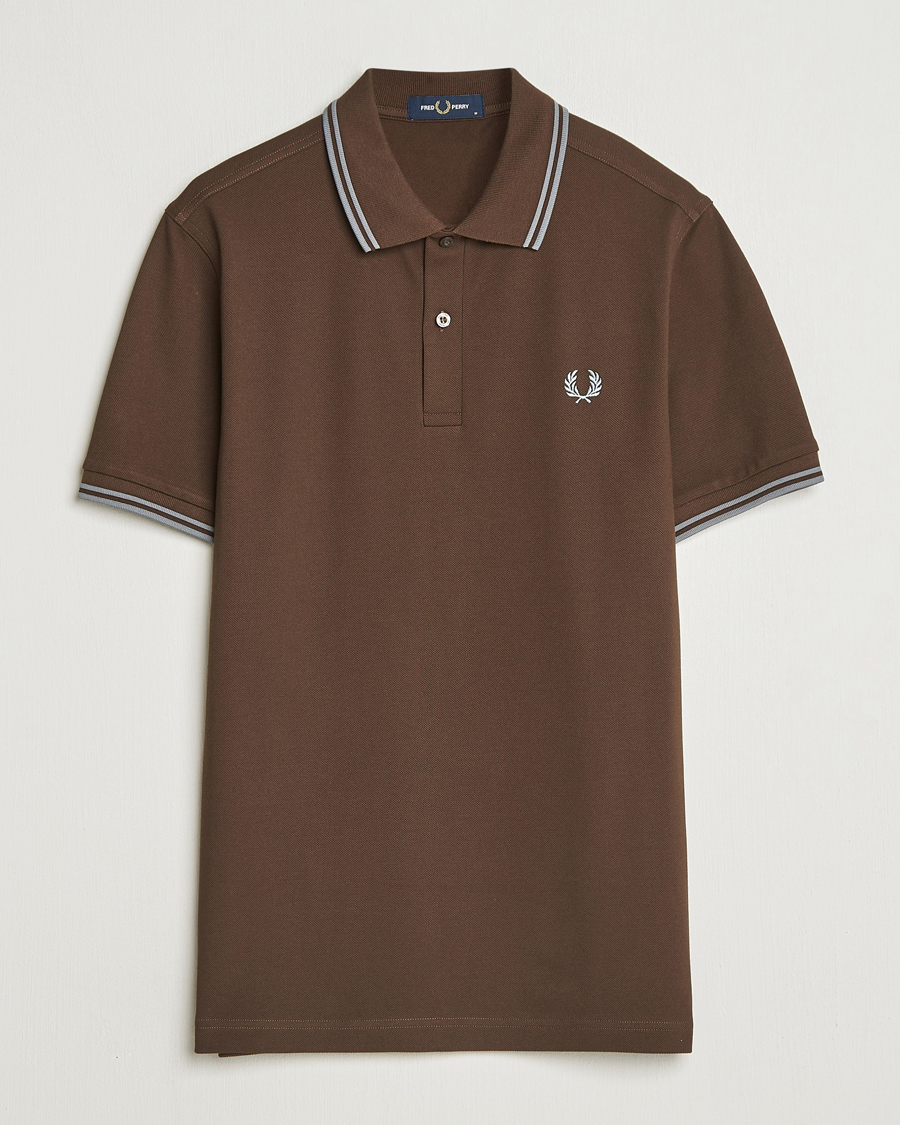 Herre | Pikéer | Fred Perry | Twin Tipped Shirt Burnt Tobacco