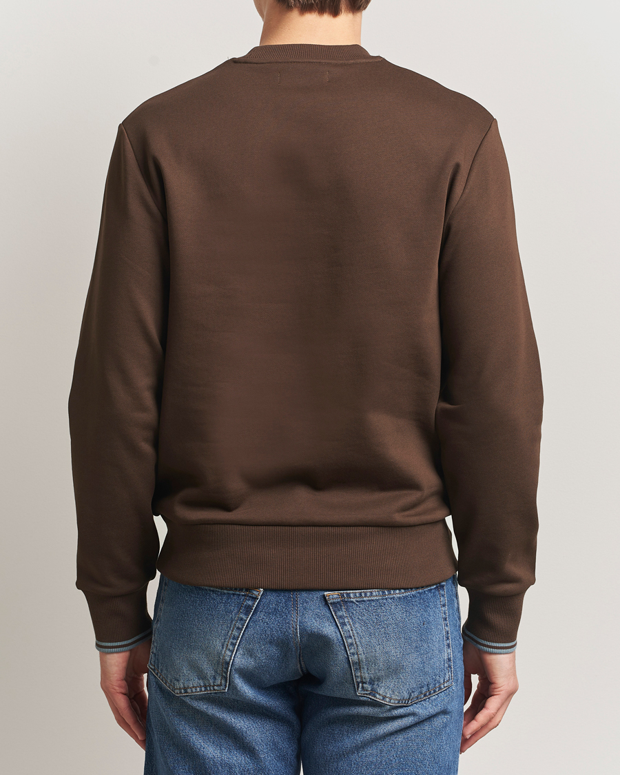 Herre | Gensere | Fred Perry | Crew Neck Sweatshirt Burnt Tobacco