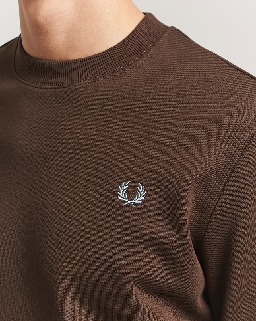 Herre | Gensere | Fred Perry | Crew Neck Sweatshirt Burnt Tobacco