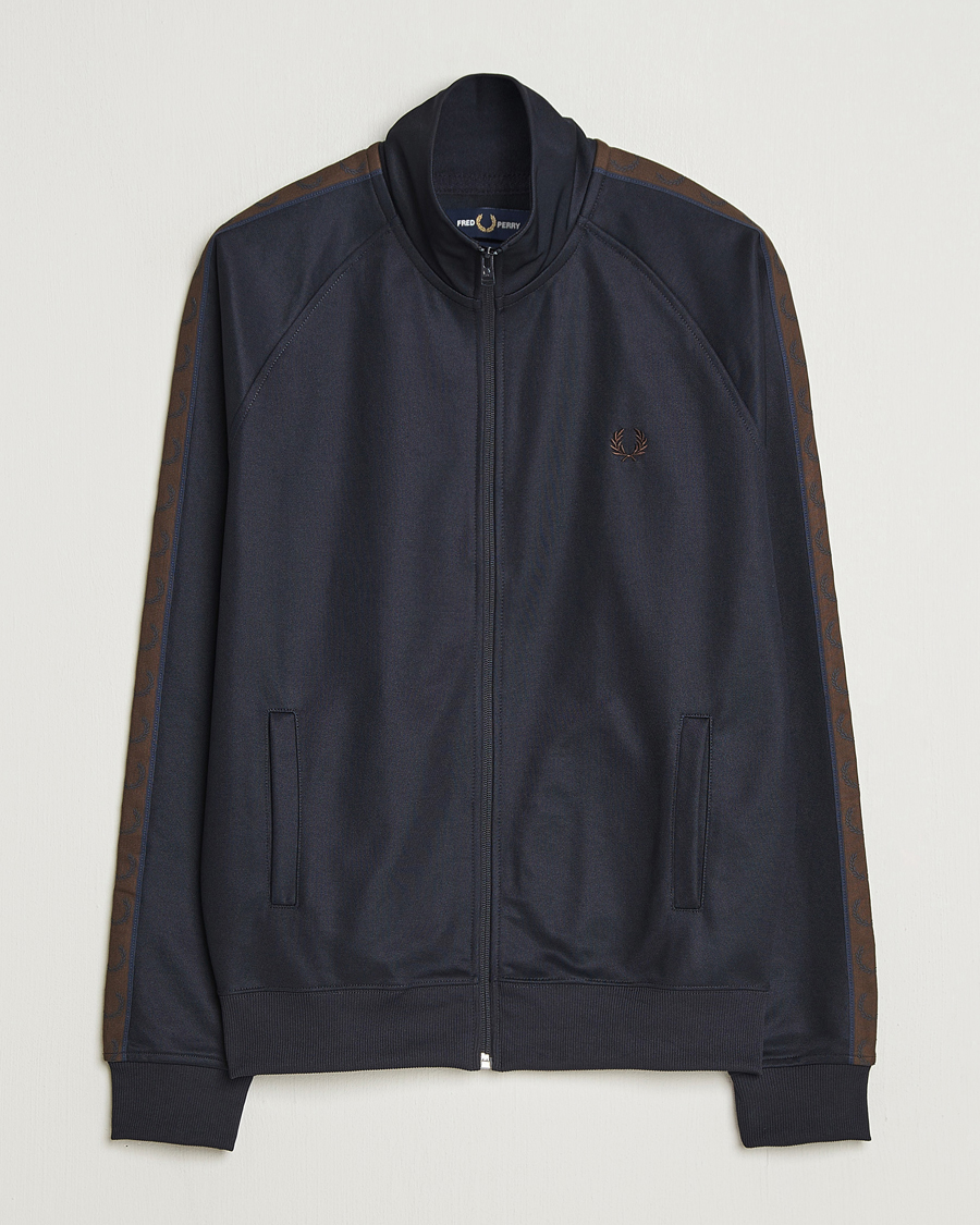 Herre | Gensere | Fred Perry | Taped Track Jacket Navy
