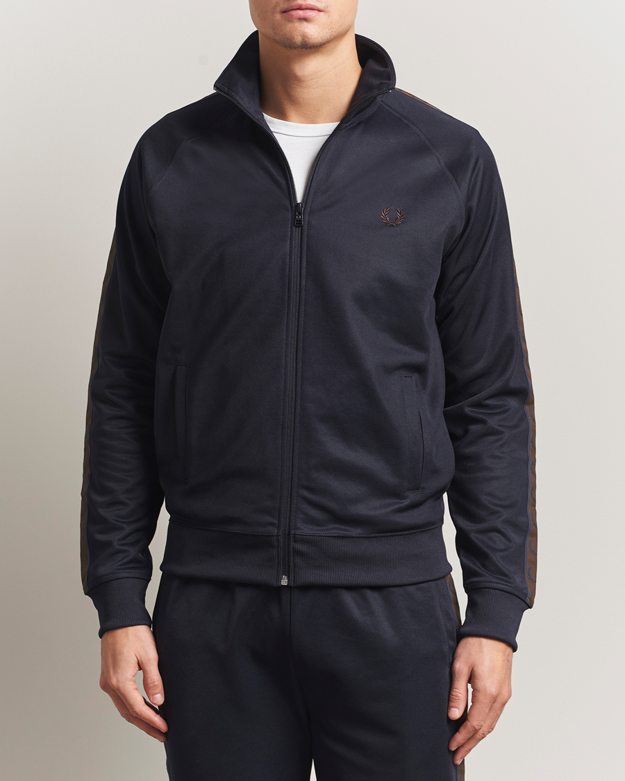 Herre | Gensere | Fred Perry | Taped Track Jacket Navy