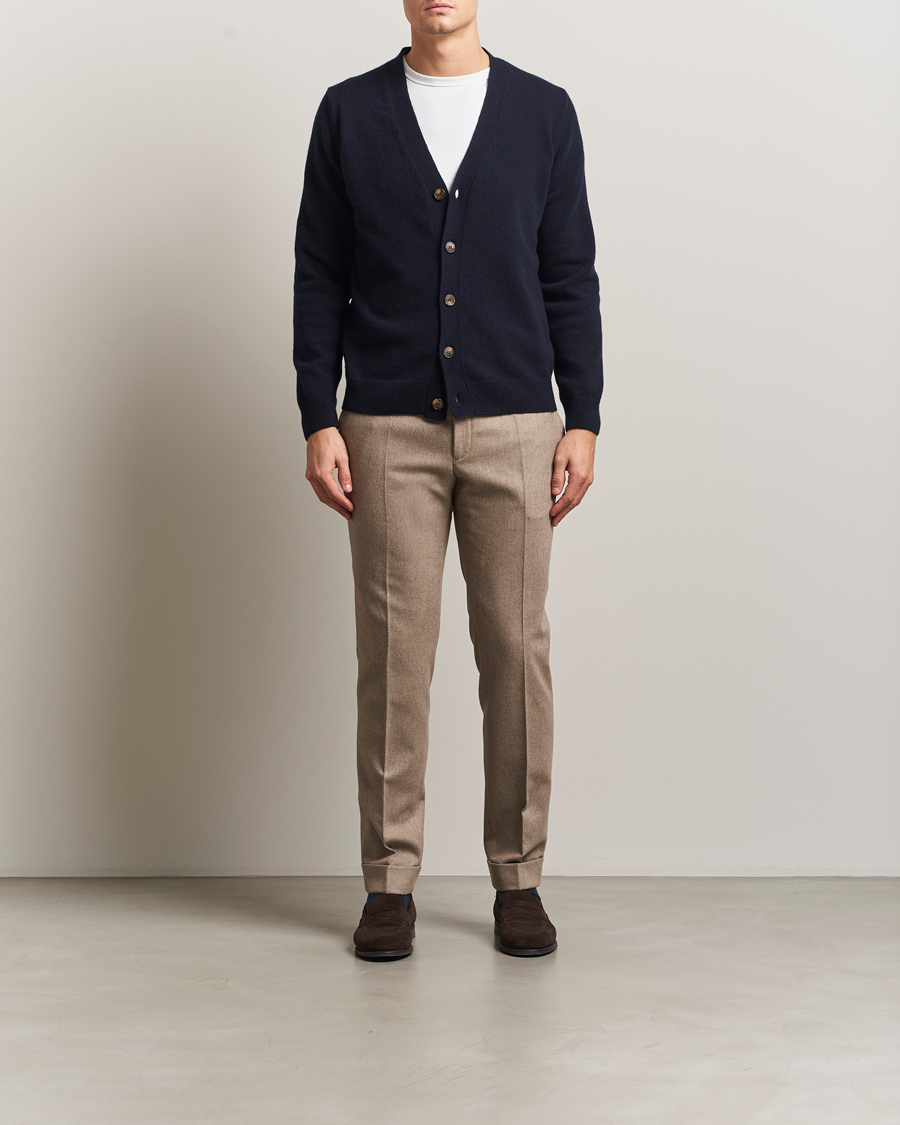 Herre | Gensere | Oscar Jacobson | Eduardo Wool Cardigan Navy