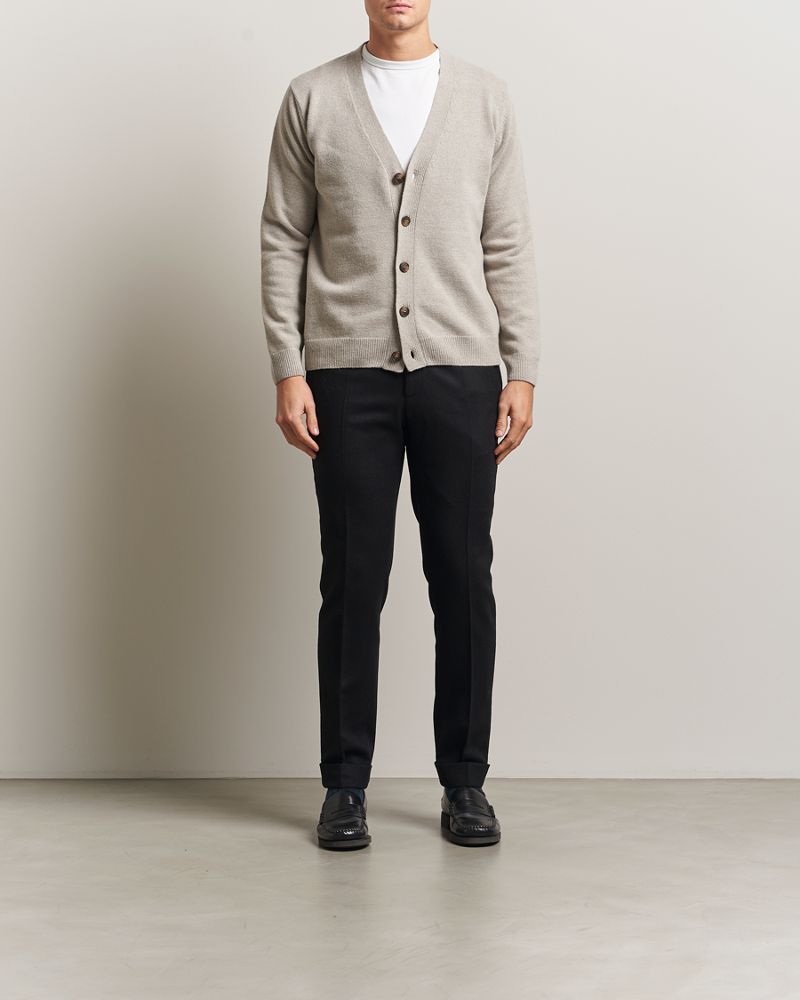 Herre | Gensere | Oscar Jacobson | Eduardo Wool Cardigan Beige