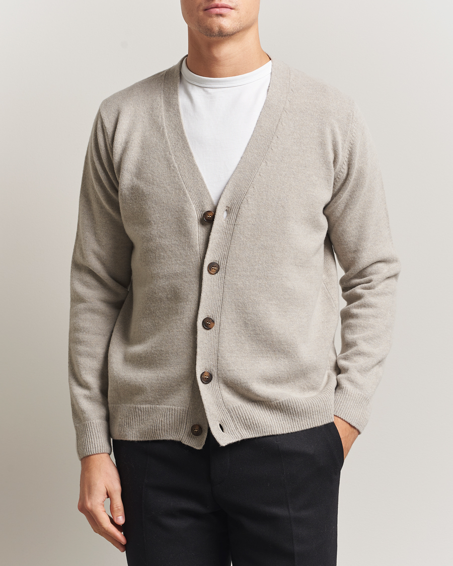 Herre | Gensere | Oscar Jacobson | Eduardo Wool Cardigan Beige