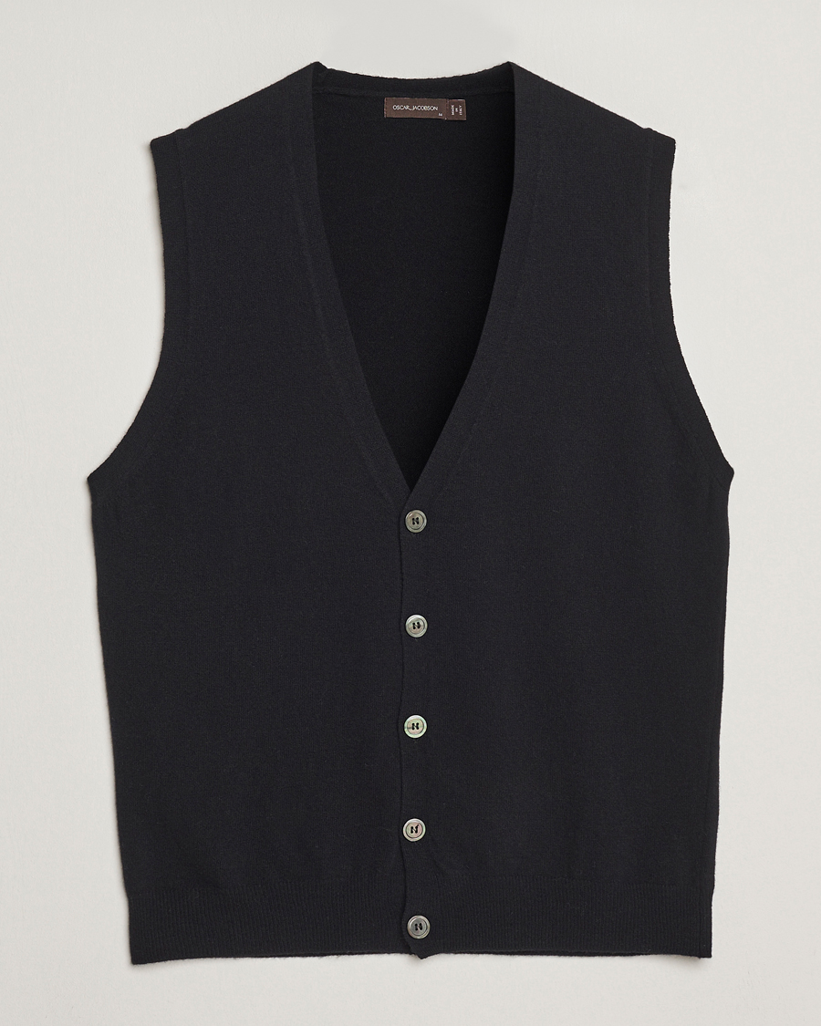 Herre | Gensere | Oscar Jacobson | Guiseppe Buttoned Vest Black