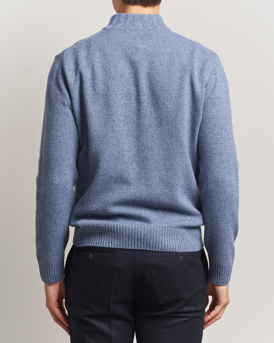 Herre | Gensere | Oscar Jacobson | Paul Wool/Cashmere Half-Zip Light Blue