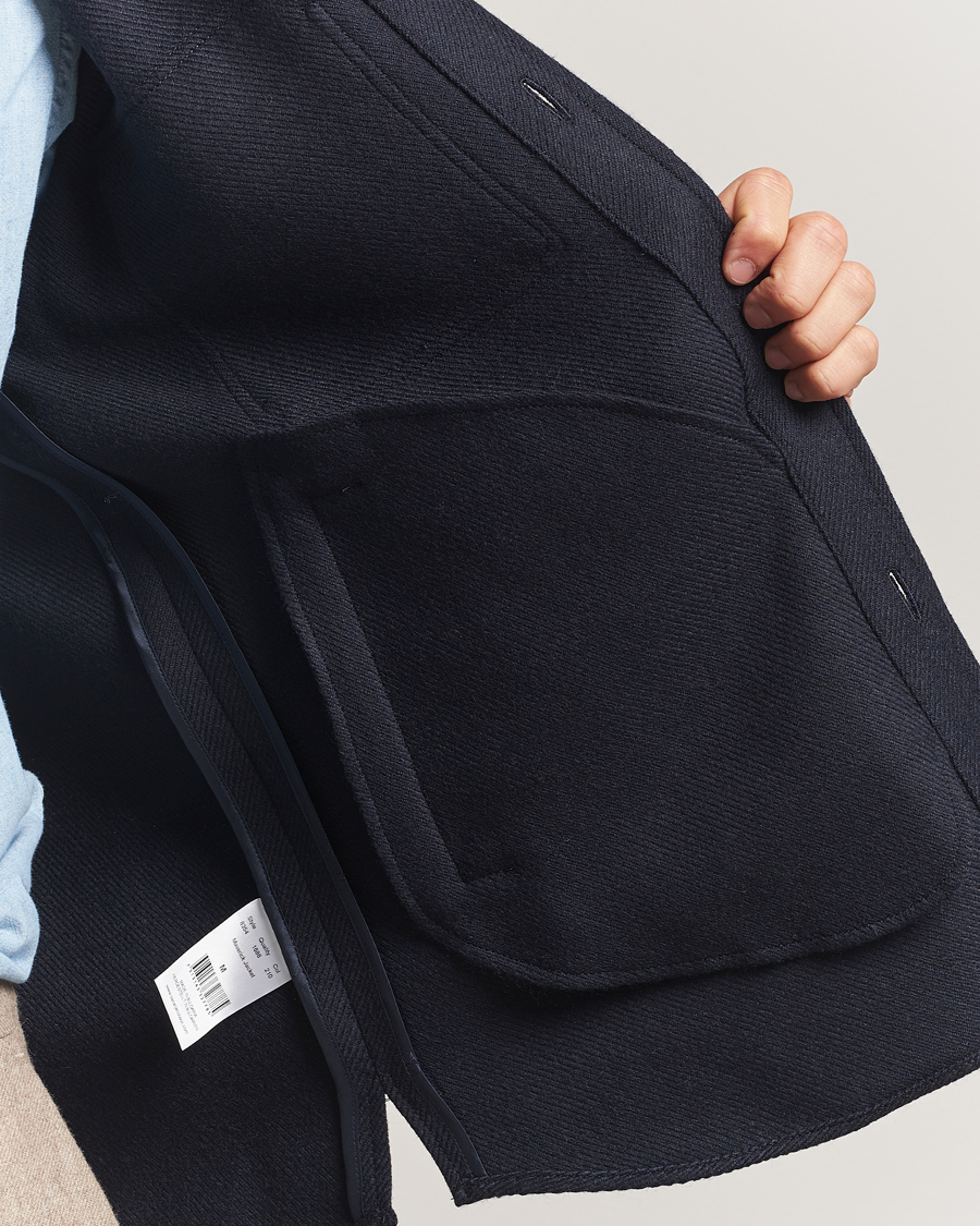 Herre | Jakker | Oscar Jacobson | Maverick Wool Overshirt Navy