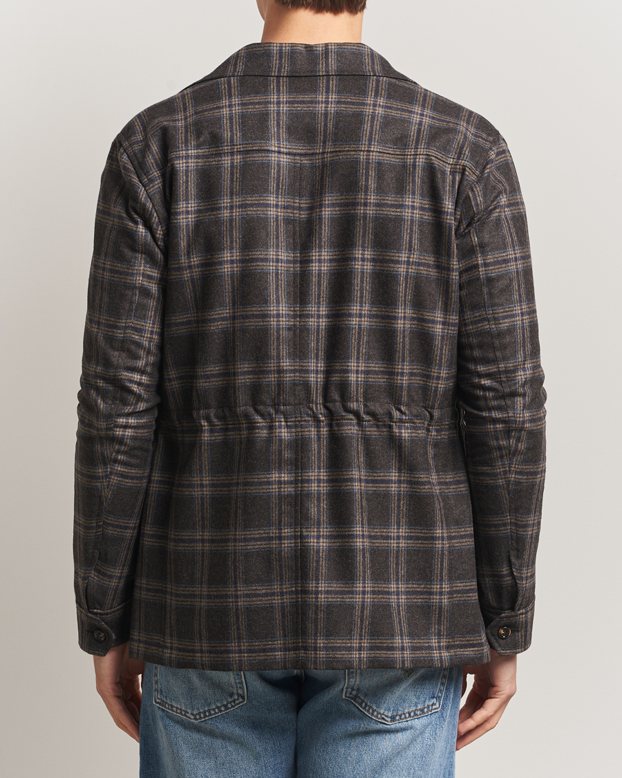 Herre | Jakker | Oscar Jacobson | Sirolo Checked Shirt Jacket Brown/Blue