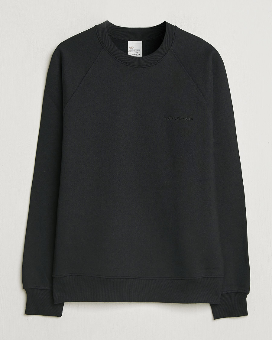 Herre | Gensere | Nudie Jeans | Palle Logo Crew Neck Sweatshirt Black