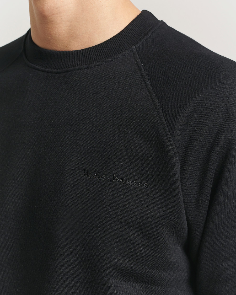Herre | Gensere | Nudie Jeans | Palle Logo Crew Neck Sweatshirt Black