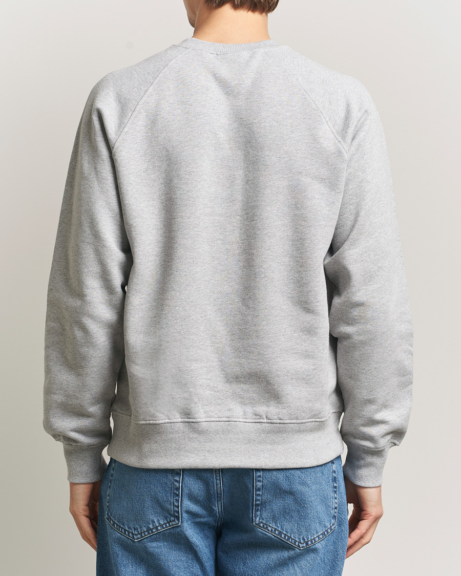 Herre | Gensere | Nudie Jeans | Palle Logo Crew Neck Sweatshirt Grey Melange