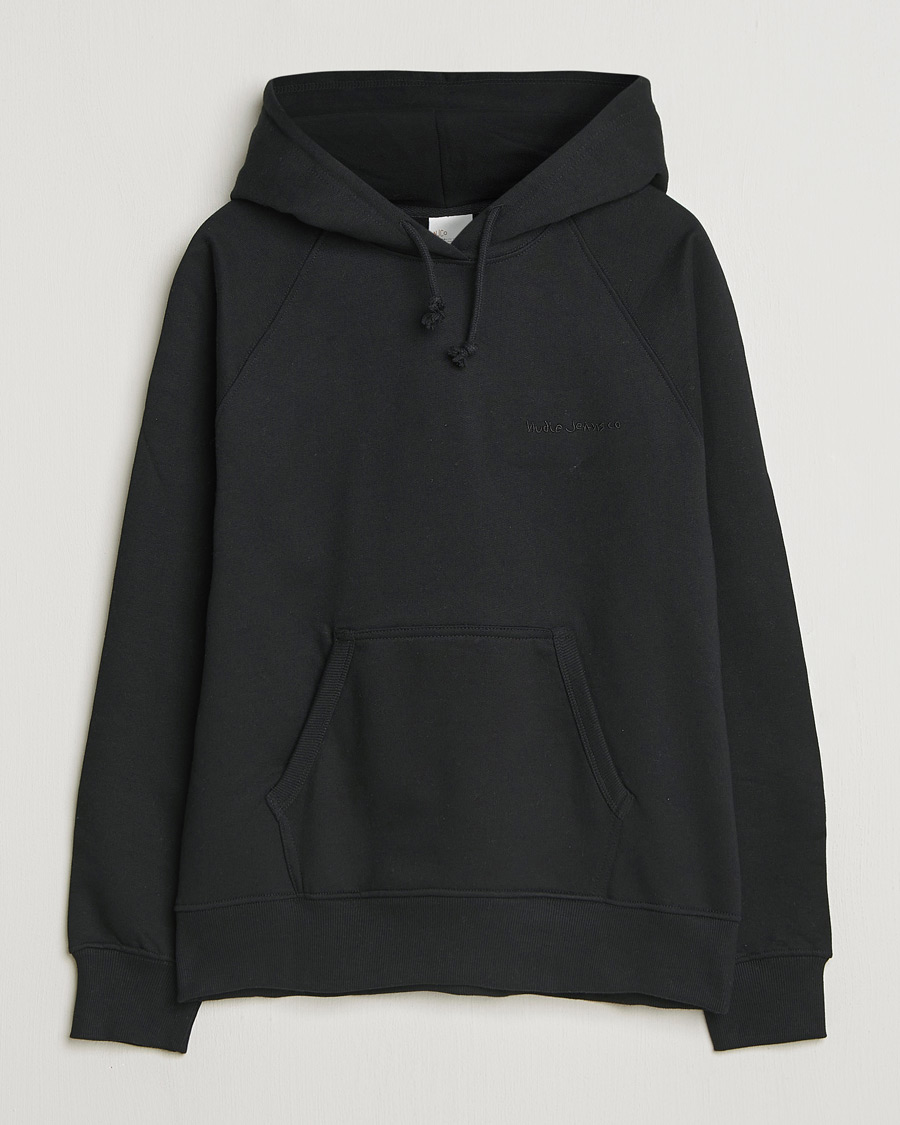 Herre | Gensere | Nudie Jeans | Gunde Logo Hoodie Black