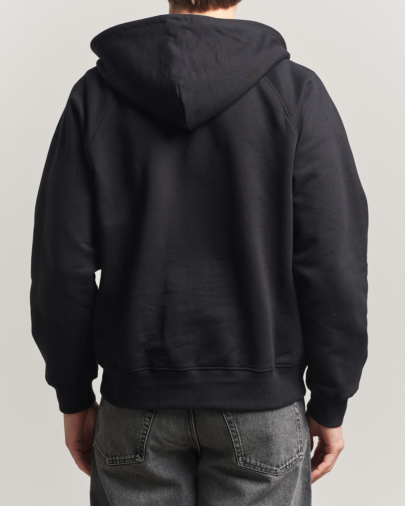 Herre | Gensere | Nudie Jeans | Gunde Logo Full Zip Hoodie Black