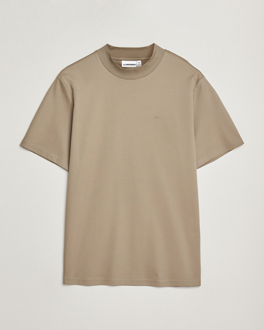 Herre | T-Shirts | J.Lindeberg | Ace Mock Neck T-Shirt Brindle