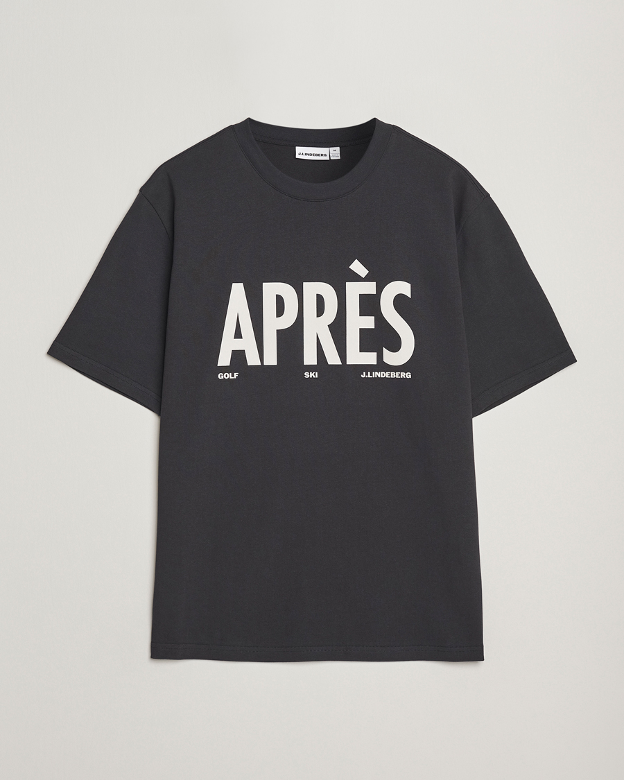 Herre | T-Shirts | J.Lindeberg | Hale Printed Crew Neck T-Shirt Black