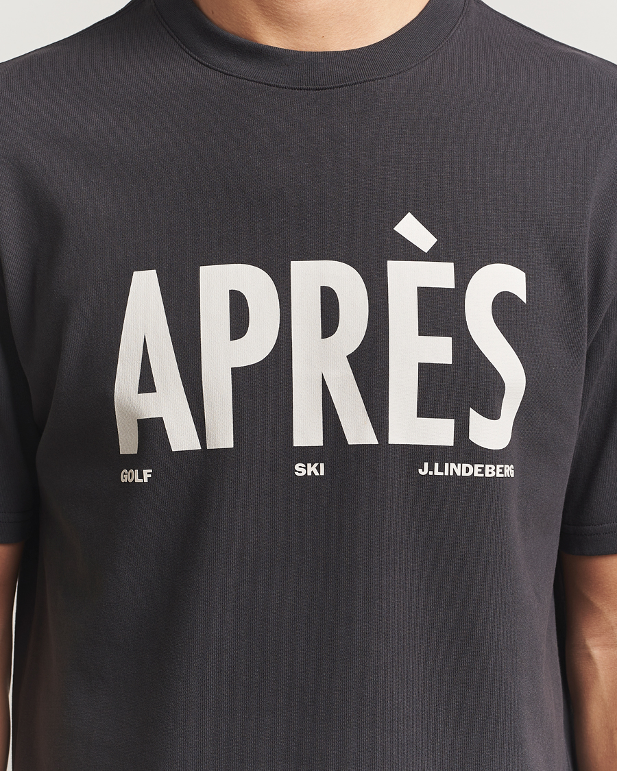 Herre | T-Shirts | J.Lindeberg | Hale Printed Crew Neck T-Shirt Black