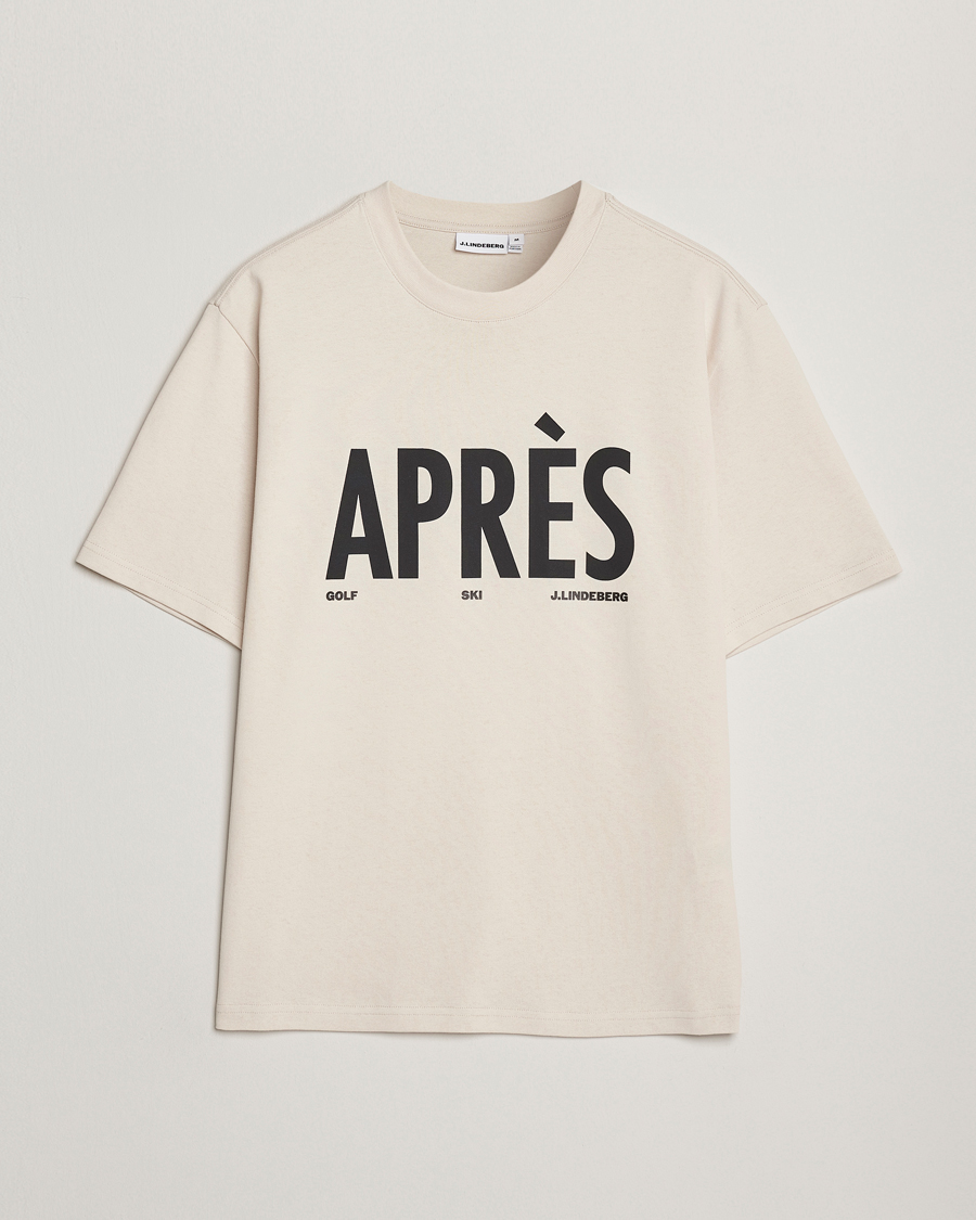 Herre | T-Shirts | J.Lindeberg | Hale Printed Crew Neck T-Shirt Moonbeam