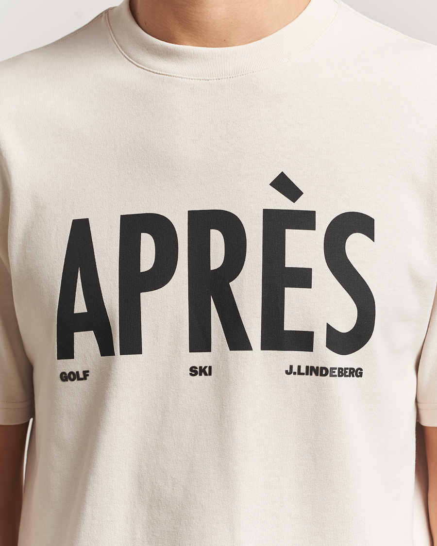 Herre | T-Shirts | J.Lindeberg | Hale Printed Crew Neck T-Shirt Moonbeam