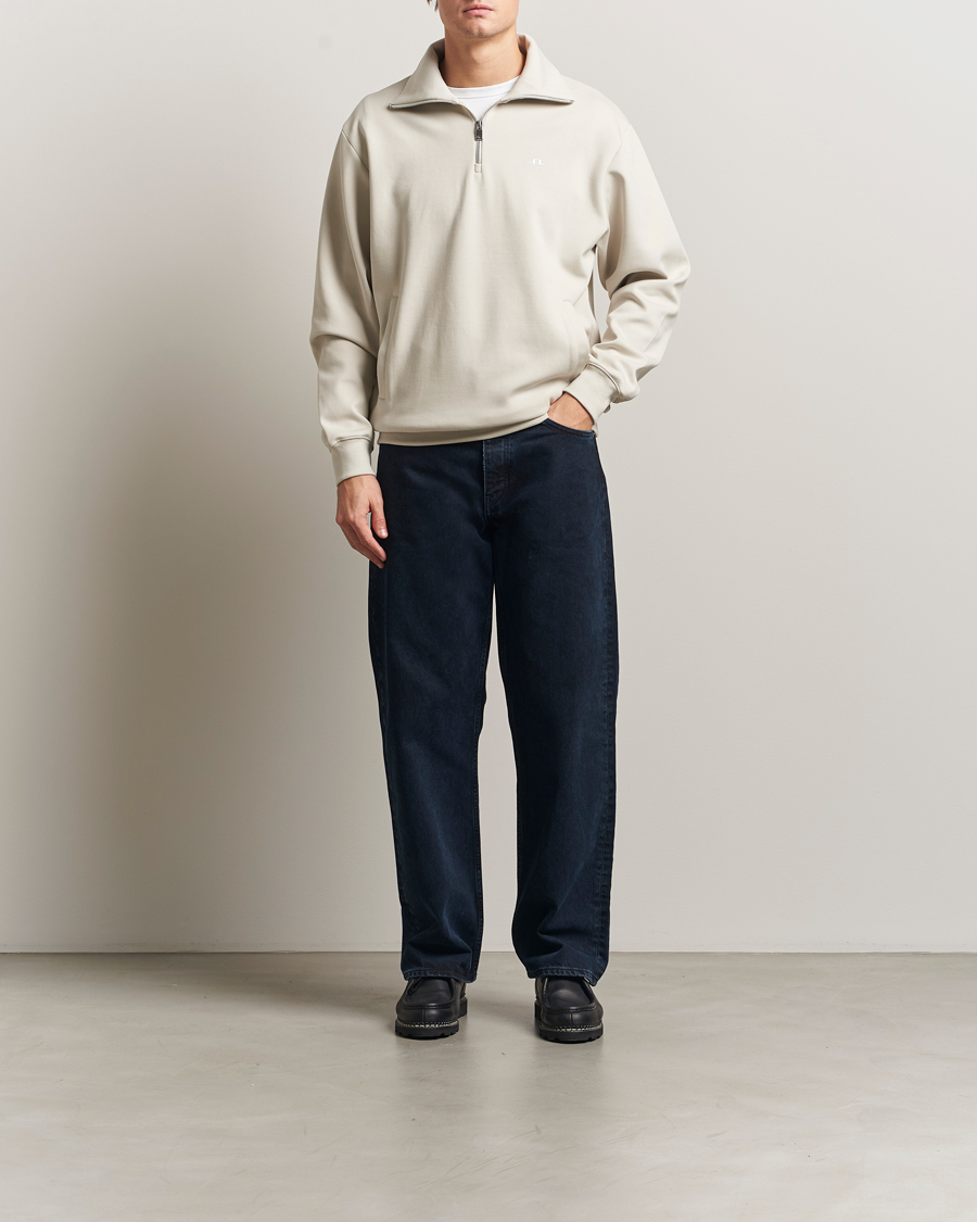 Herre | Gensere | J.Lindeberg | Callan Jersey Half Zip Moonbeam