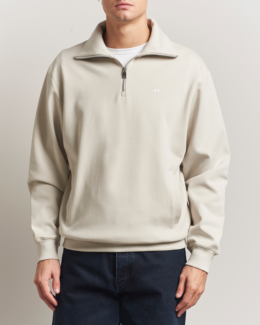 Herre | Gensere | J.Lindeberg | Callan Jersey Half Zip Moonbeam