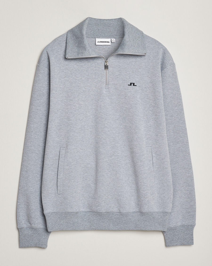 Herre | Gensere | J.Lindeberg | Callan Jersey Half Zip Medium Grey Melange