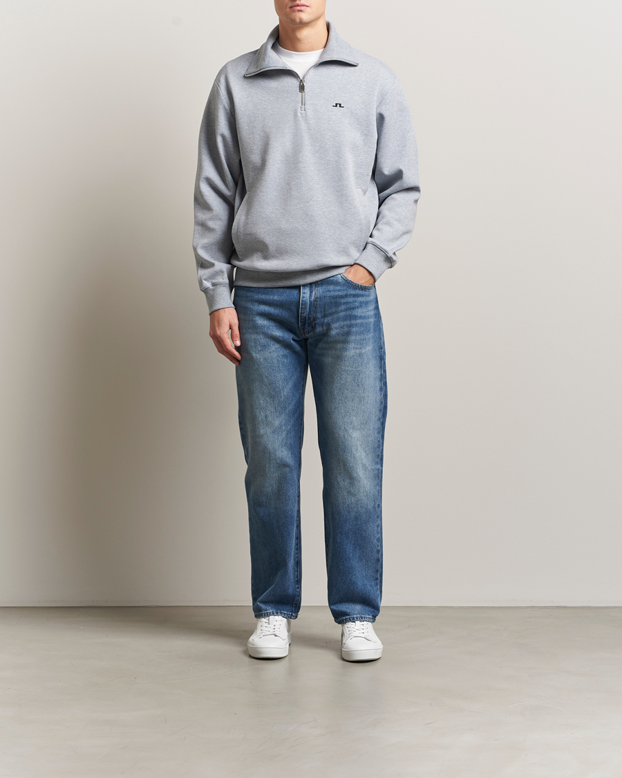 Herre | Gensere | J.Lindeberg | Callan Jersey Half Zip Medium Grey Melange