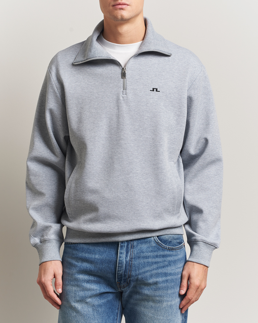 Herre | Gensere | J.Lindeberg | Callan Jersey Half Zip Medium Grey Melange