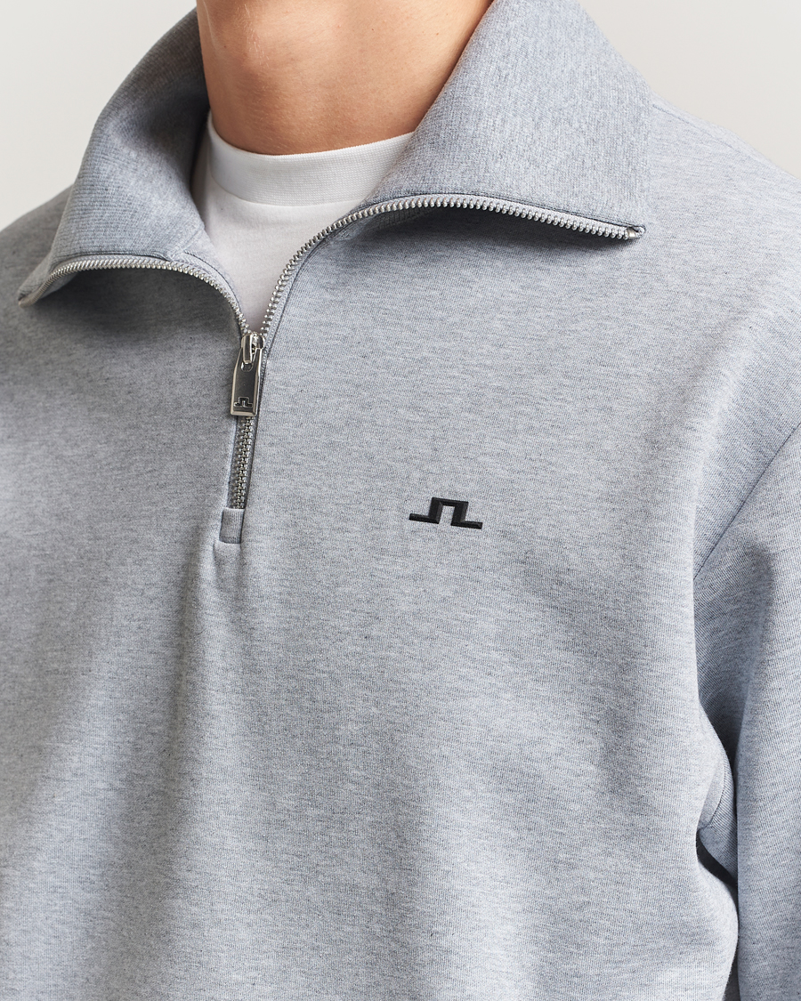Herre | Gensere | J.Lindeberg | Callan Jersey Half Zip Medium Grey Melange