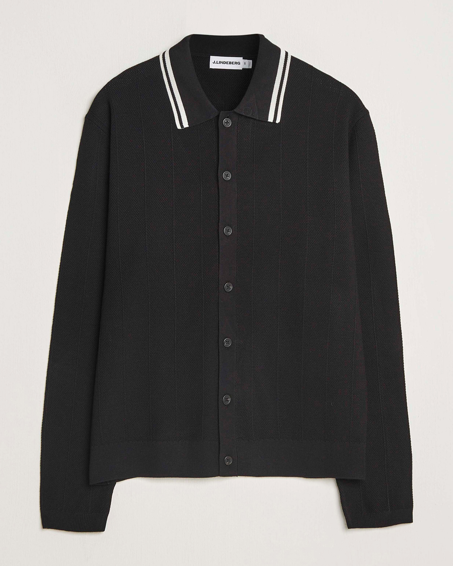 Herre | Gensere | J.Lindeberg | Willem Structured Cardigan Black