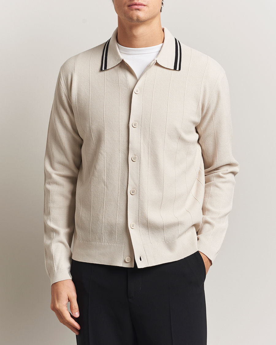Herre | Gensere | J.Lindeberg | Willem Structured Cardigan Moonbeam