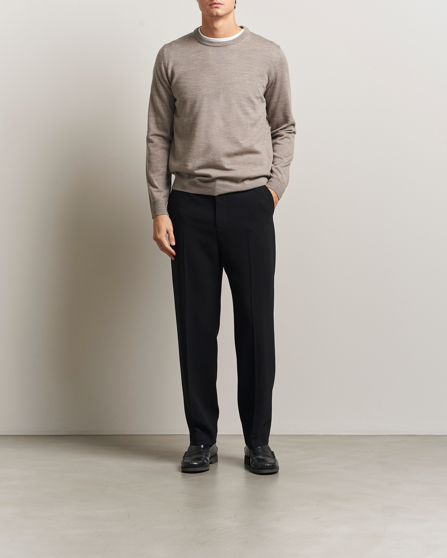 Herre | Gensere | J.Lindeberg | Keane Merino Crew Neck Brindle Melange