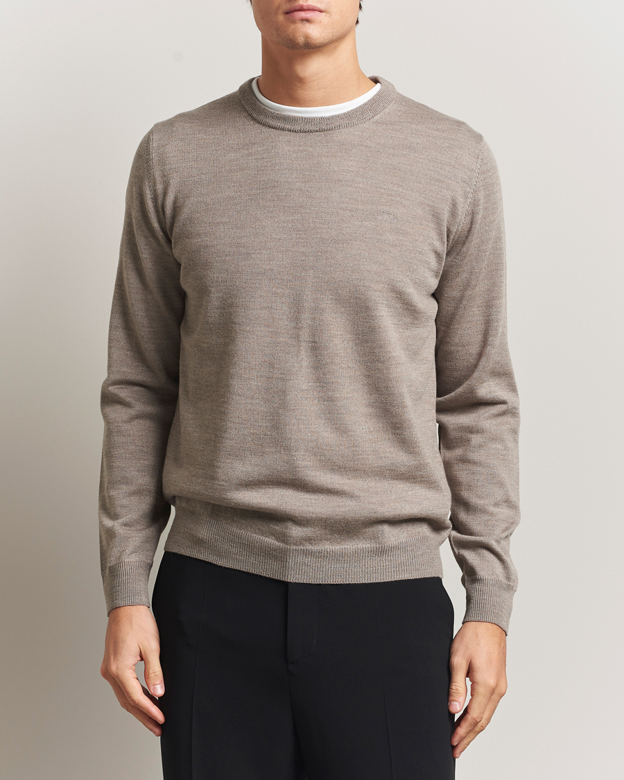 Herre | Gensere | J.Lindeberg | Keane Merino Crew Neck Brindle Melange