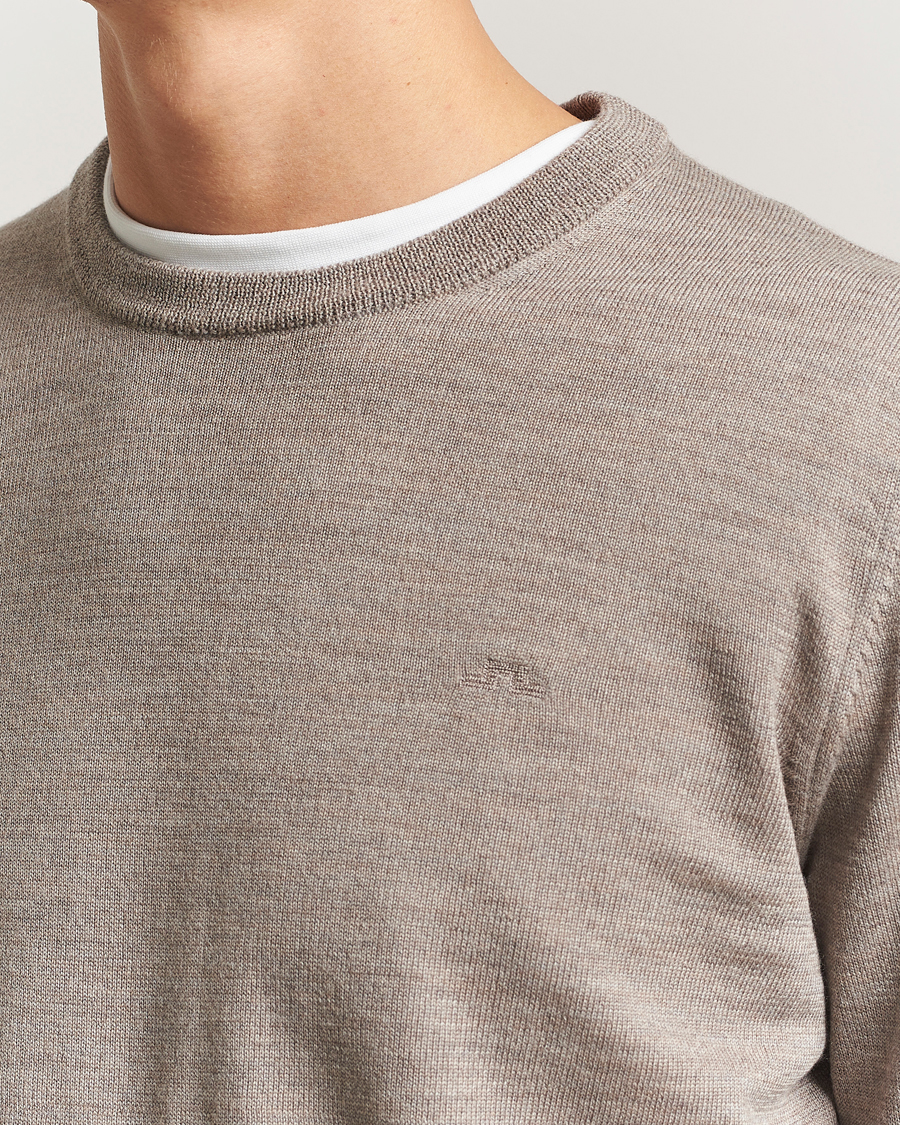 Herre | Gensere | J.Lindeberg | Keane Merino Crew Neck Brindle Melange