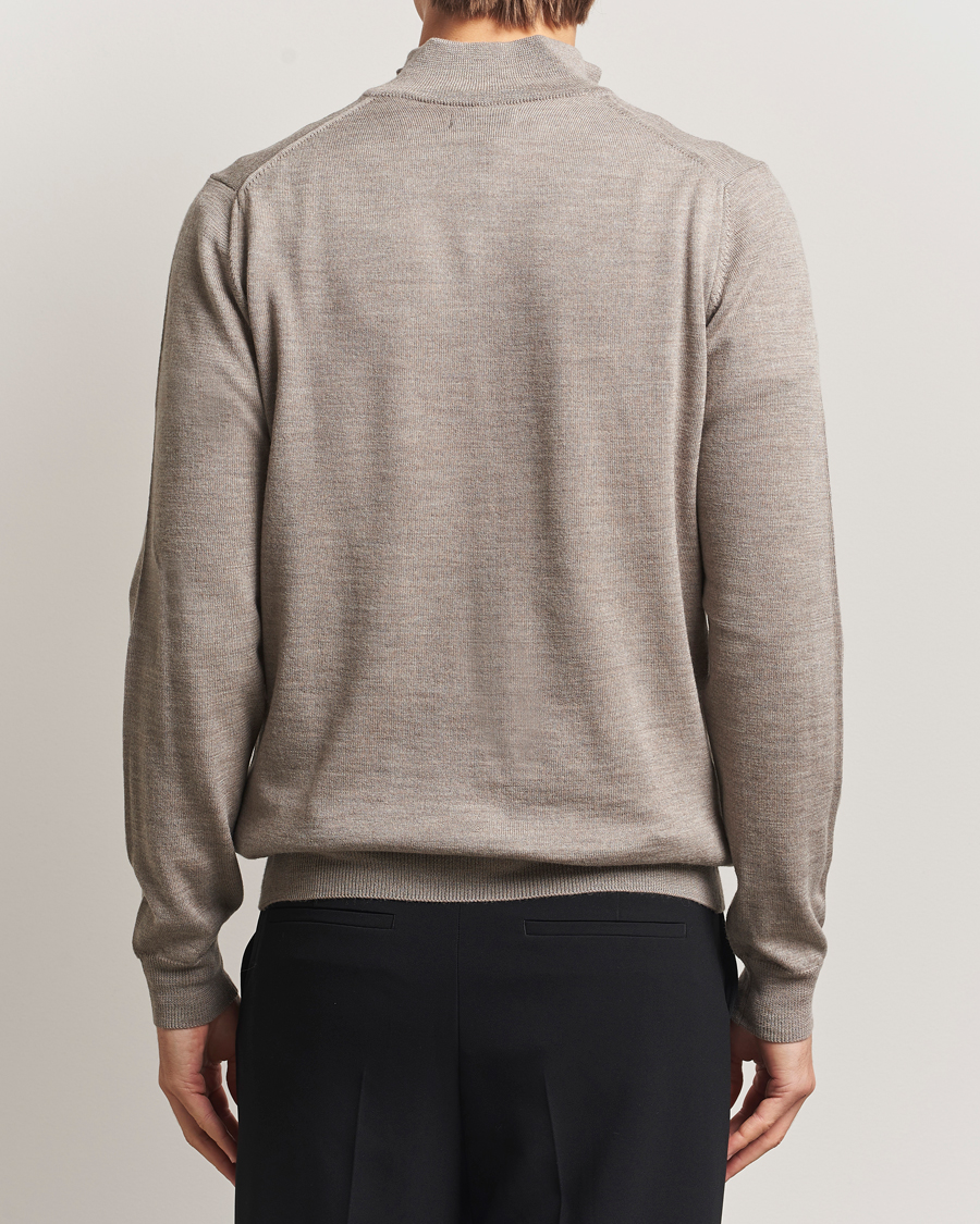 Herre | Gensere | J.Lindeberg | Kiyan Merino Half Zip Brindle Melange