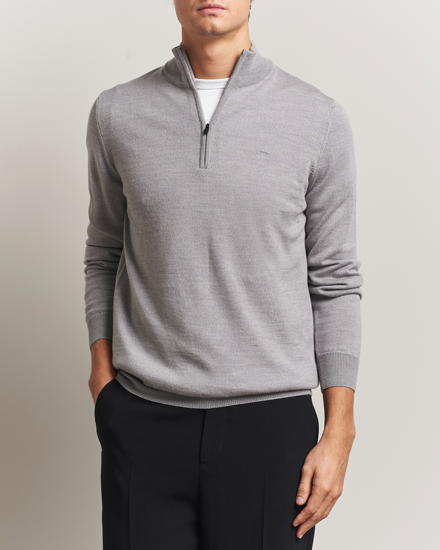 Herre | Gensere | J.Lindeberg | Kiyan Merino Half Zip Medium Grey Melange