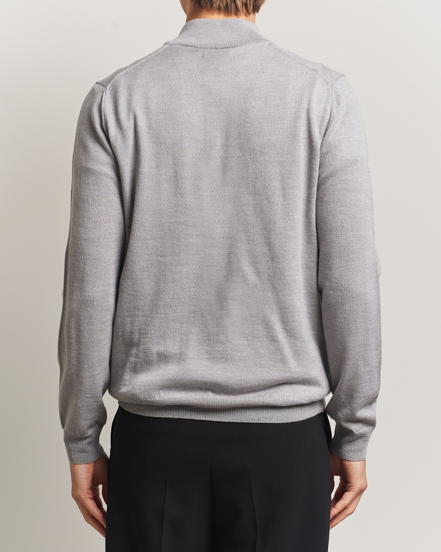 Herre | Gensere | J.Lindeberg | Kiyan Merino Half Zip Medium Grey Melange