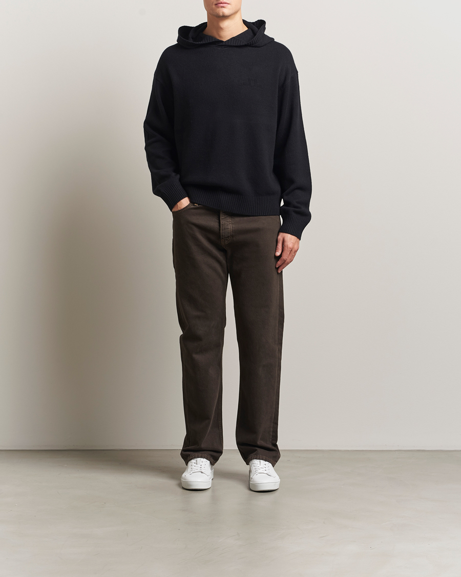 Herre | Gensere | J.Lindeberg | Edward Wool Knitted Hoodie Black