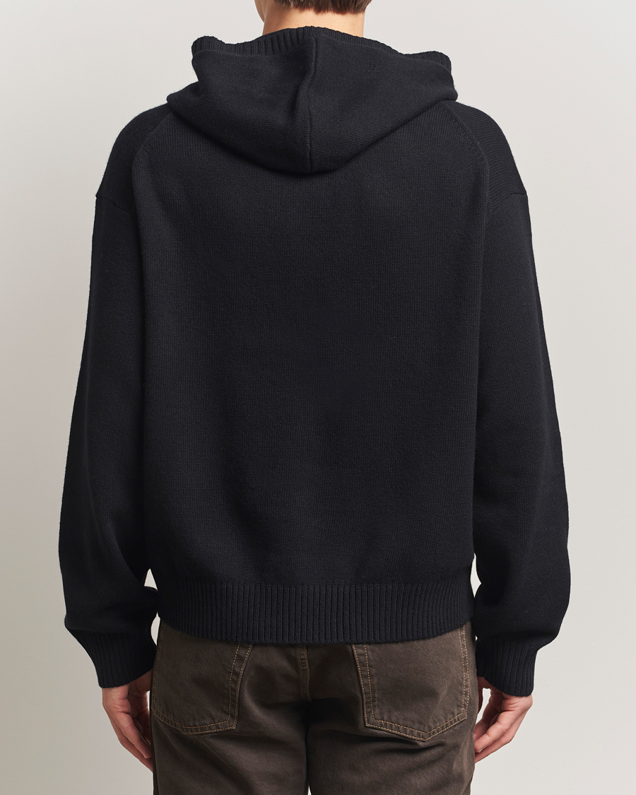 Herre | Gensere | J.Lindeberg | Edward Wool Knitted Hoodie Black
