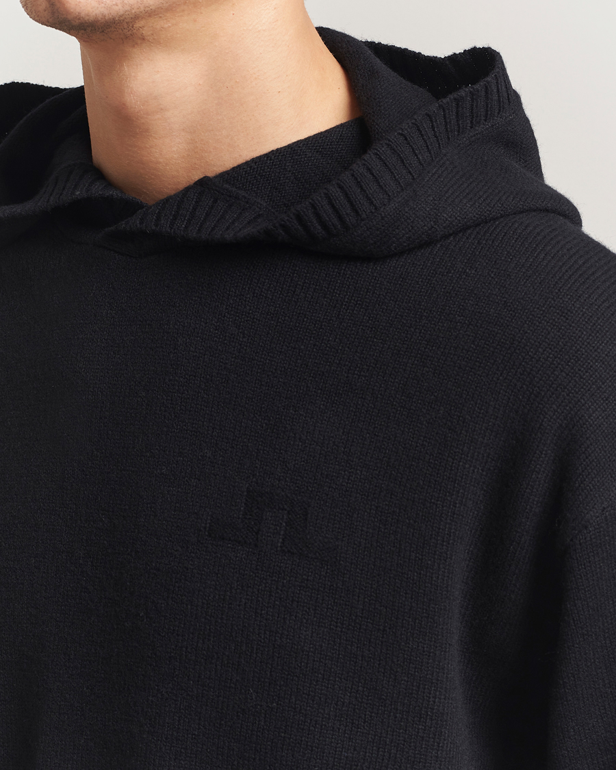 Herre | Gensere | J.Lindeberg | Edward Wool Knitted Hoodie Black