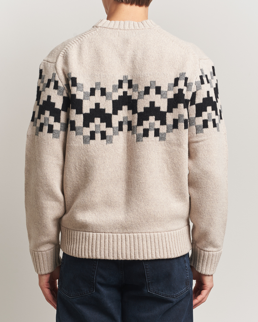 Herre | Gensere | J.Lindeberg | Faris Wool Knitted Fairisle Sweater Moonbeam