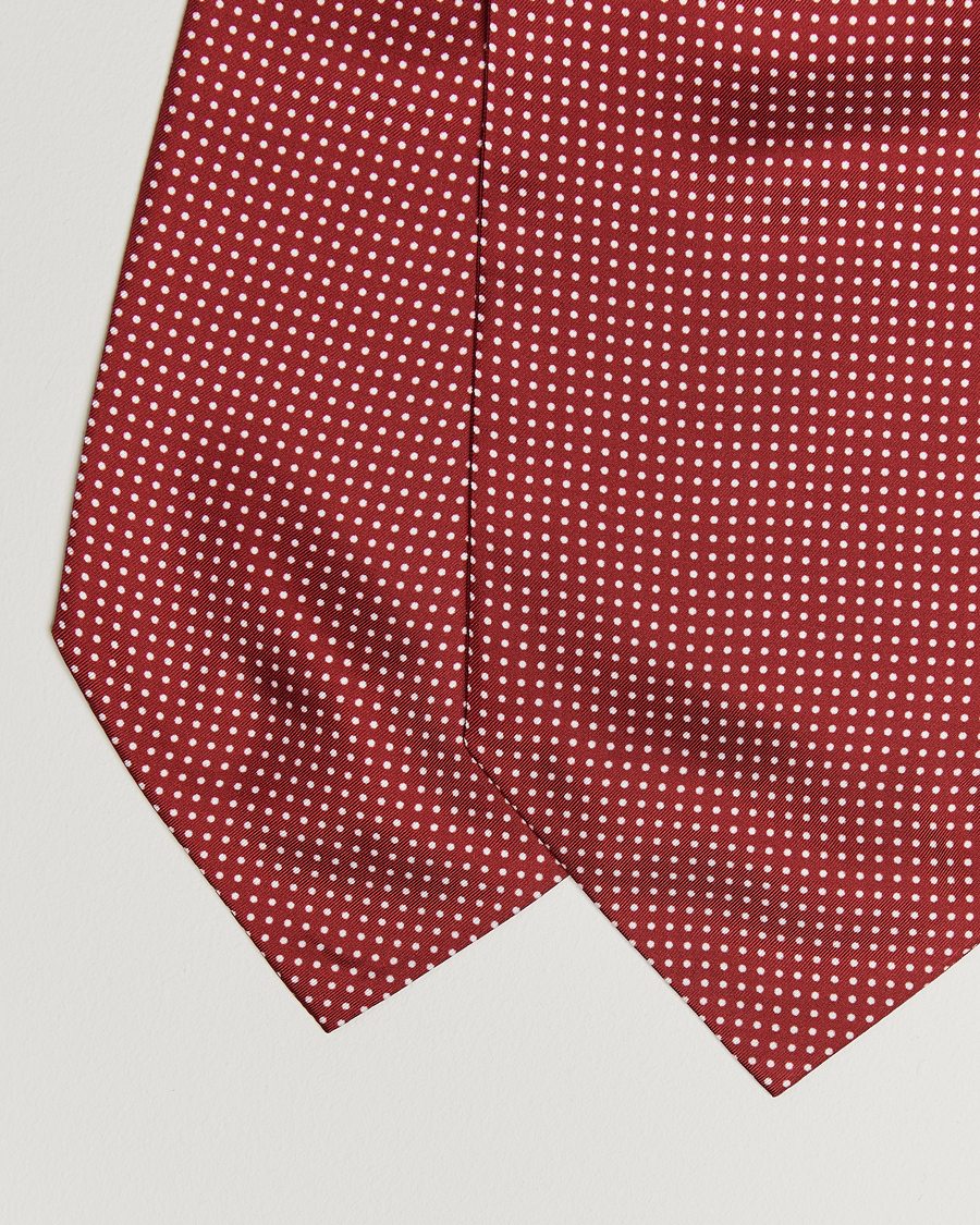 Herre | Scarves | Amanda Christensen | Silk Twill Micro Dot Ascot Wine Red