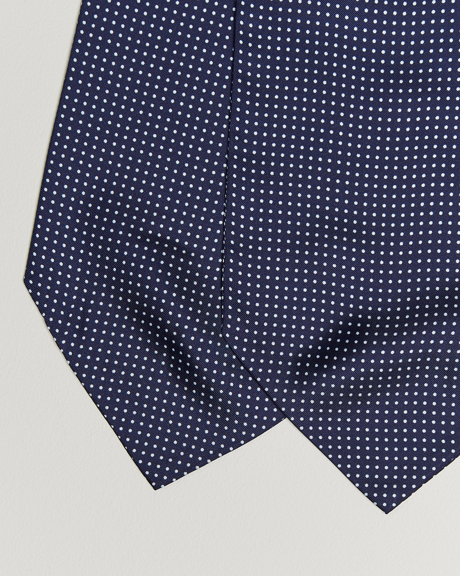 Herre | Scarves | Amanda Christensen | Silk Twill Micro Dot Ascot Navy