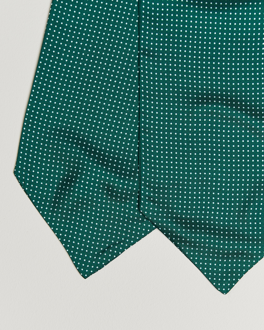 Herre | Scarves | Amanda Christensen | Silk Twill Micro Dot Ascot Bottle Green