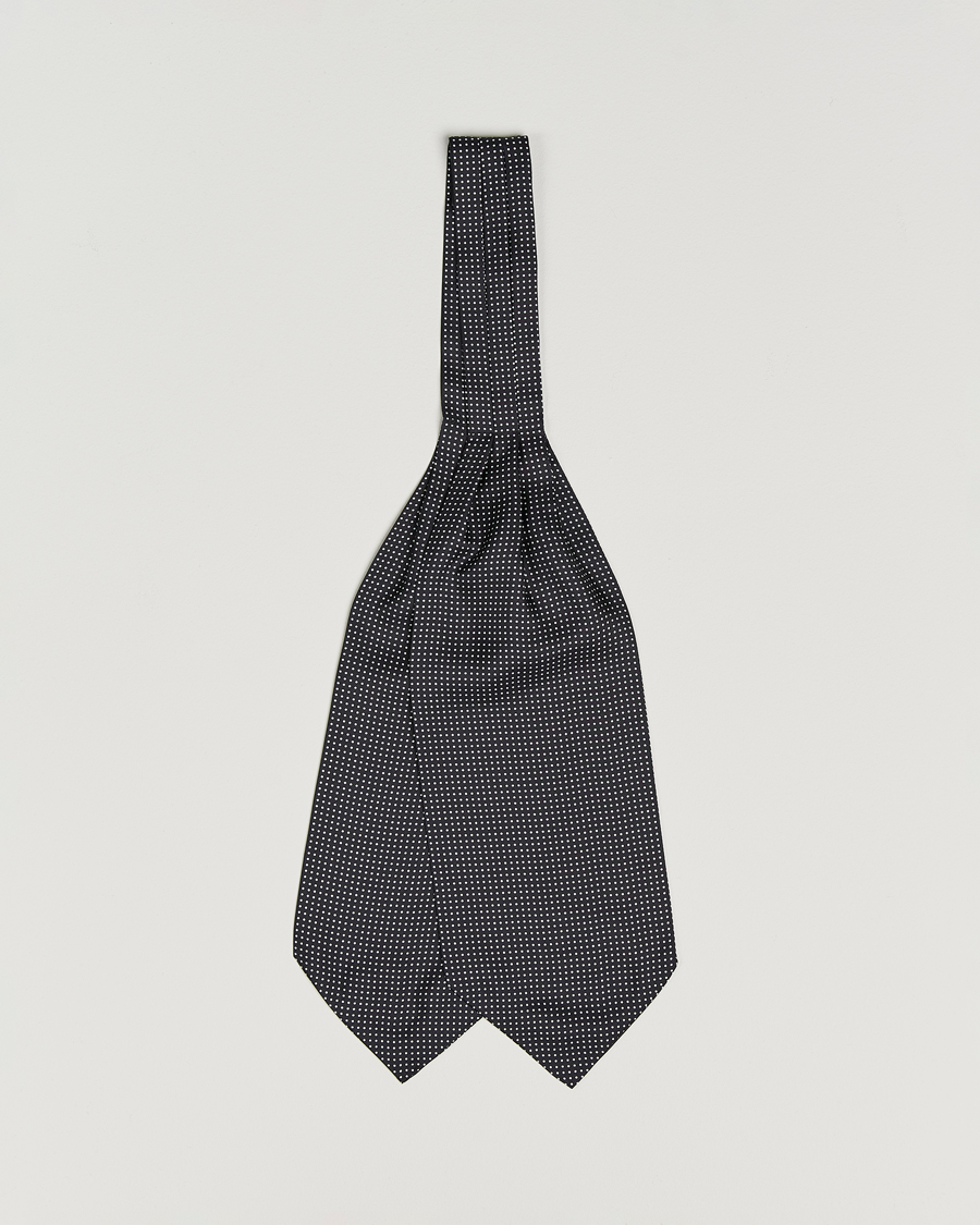 Herre | Scarves | Amanda Christensen | Silk Twill Micro Dot Ascot Black